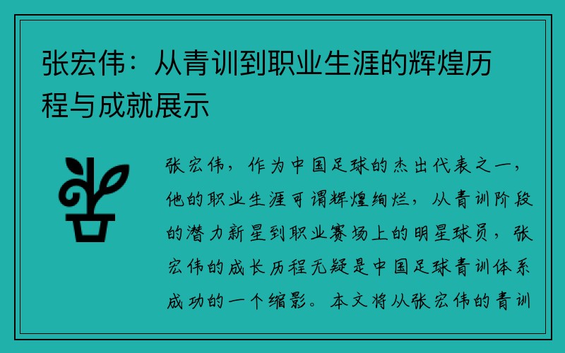 张宏伟：从青训到职业生涯的辉煌历程与成就展示